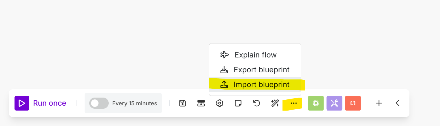 Make.com Import blueprint